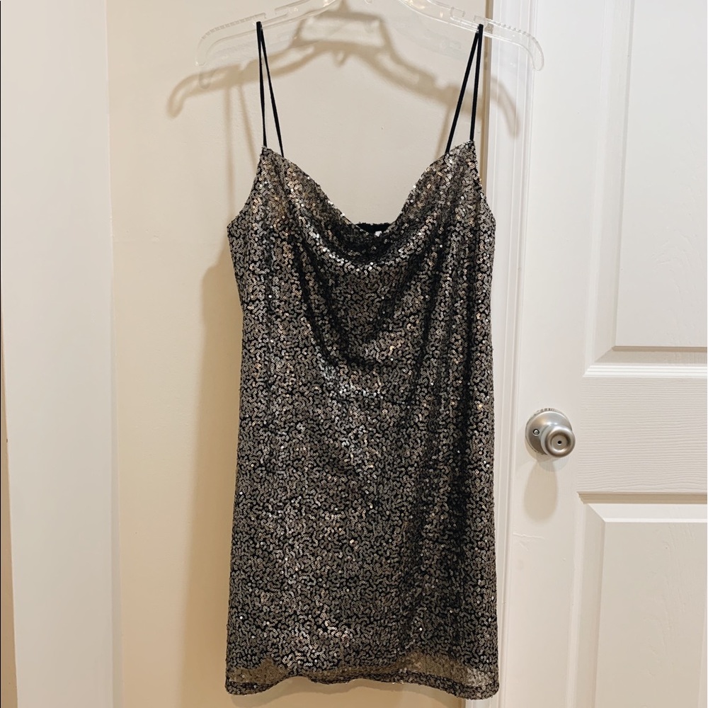 NWOT American Eagle Cowl Neck Sequin Mini Dress